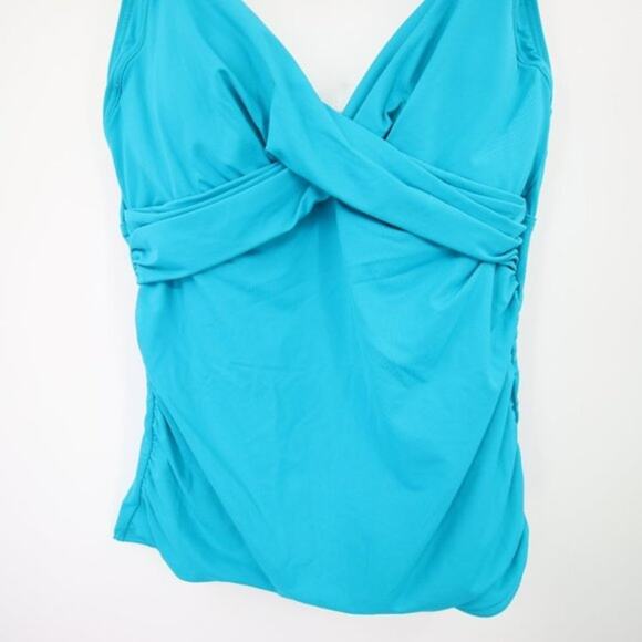 Lands End Aqua Blue Turquoise Twist Swim Tankini Top Size 6 NWOT - Picture 3 of 10